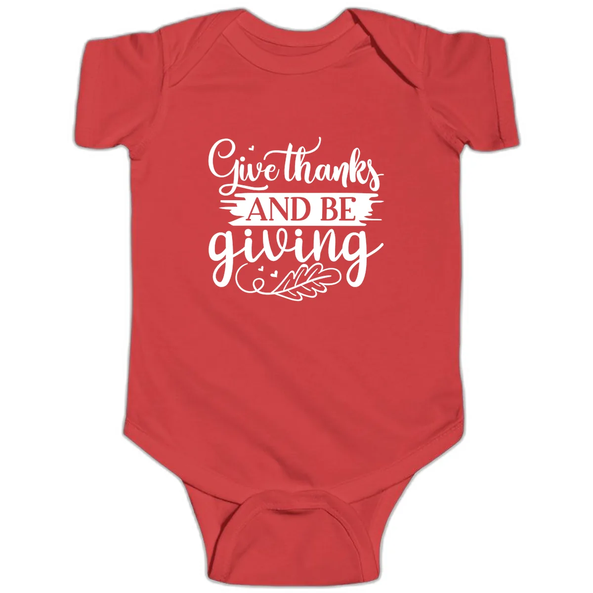 Give Thanks And Be Giving Thanksgiving Design Baby Onesie in Red