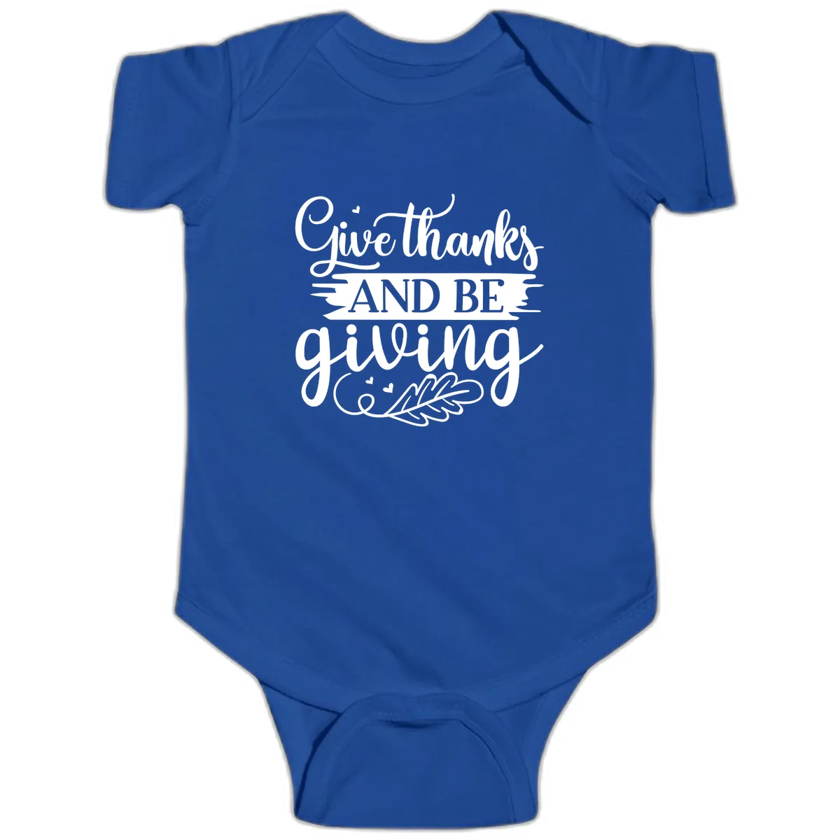 Give Thanks And Be Giving Thanksgiving Design Baby Onesie in Royal