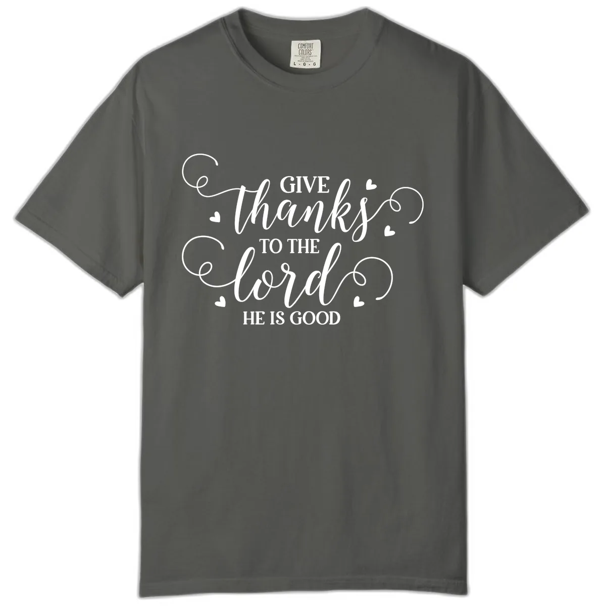 Give Thanks To The Lord Christian Typography Comfort Color in Pepper