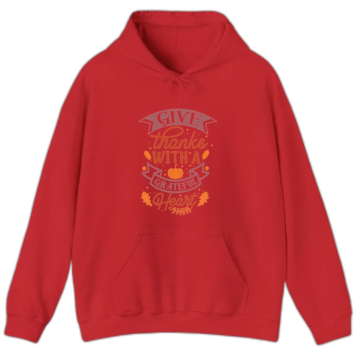 Give Thanks With A Grateful Heart Thanksgiving Hoodie in Red