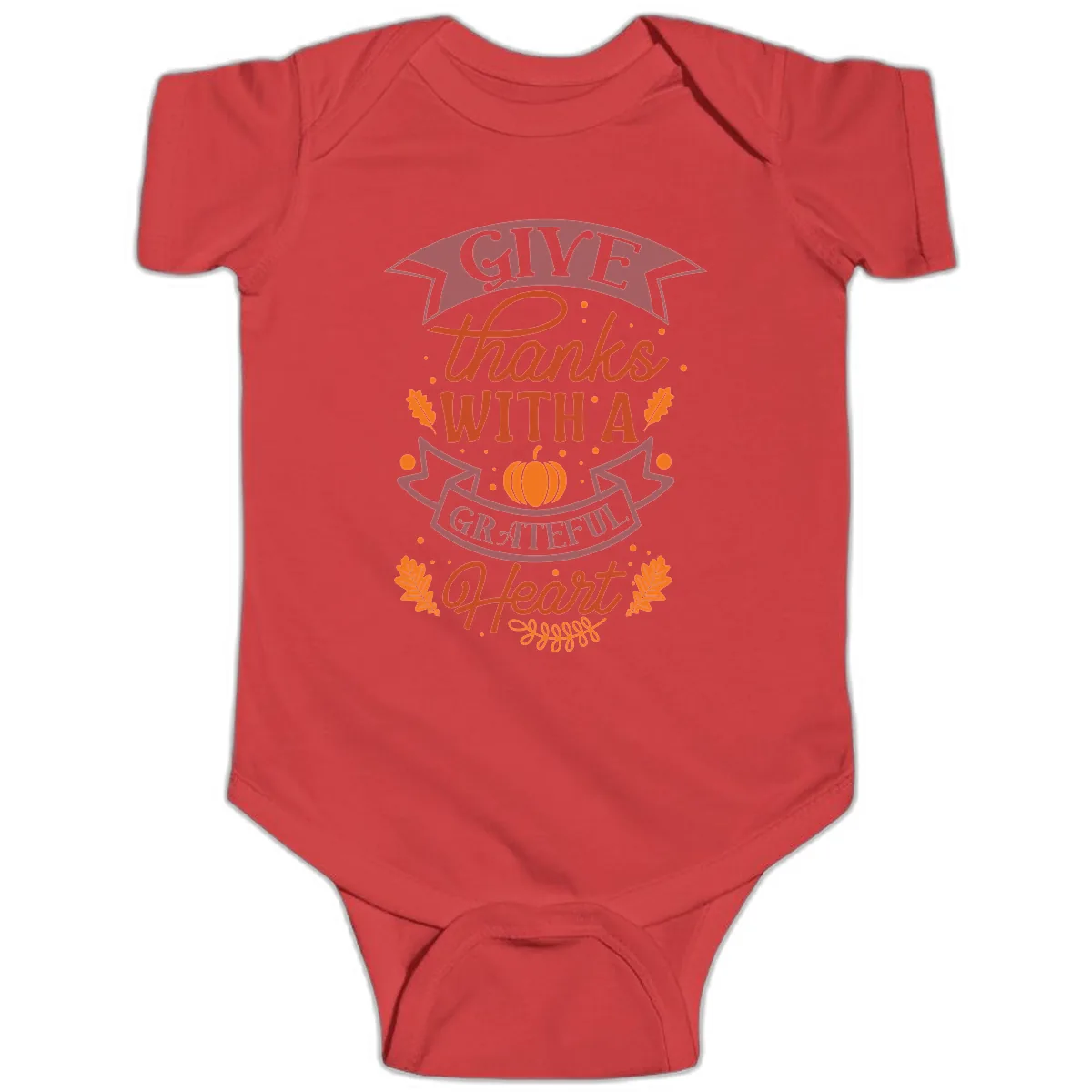 Give Thanks With A Grateful Heart Thanksgiving Baby Onesie in Red