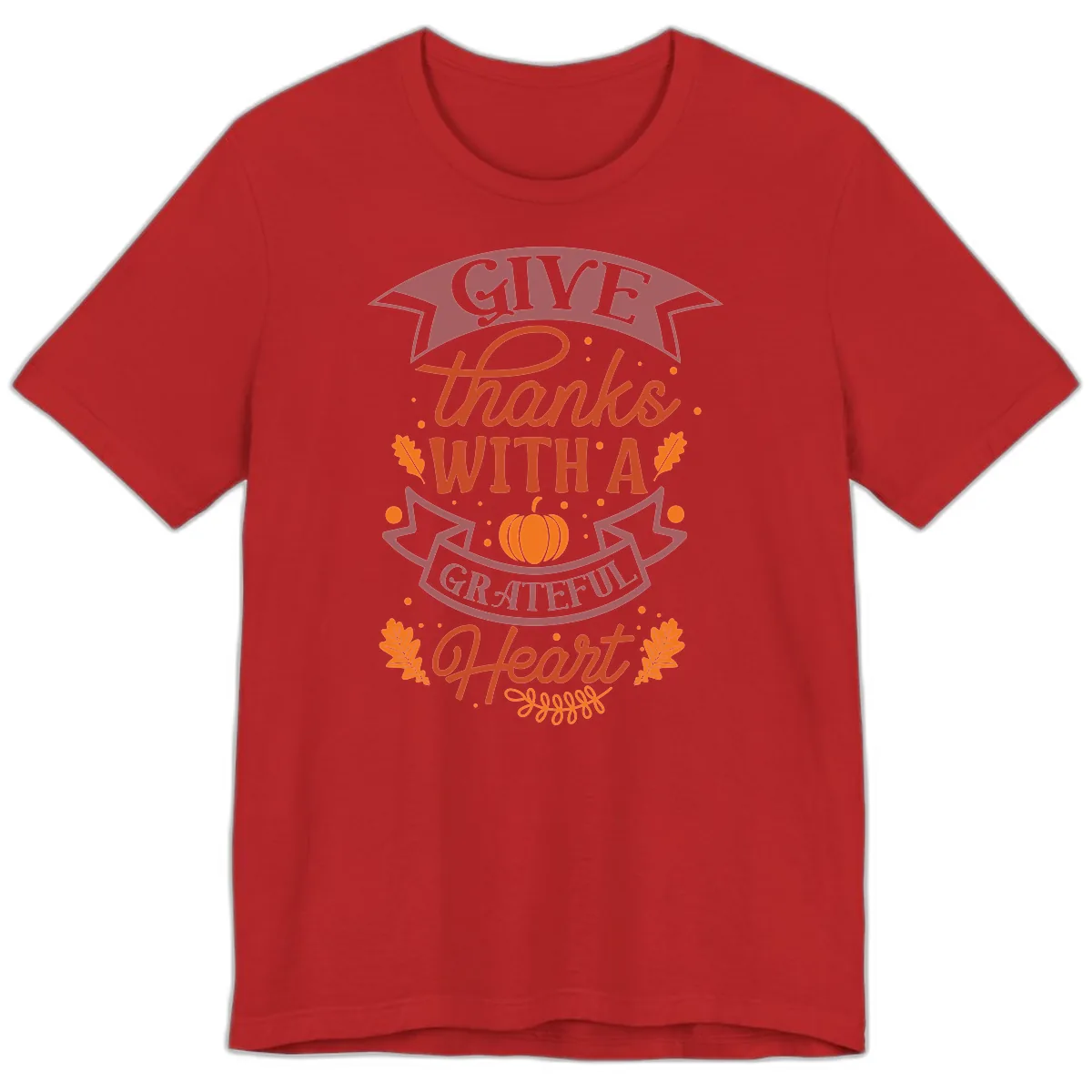 Give Thanks With A Grateful Heart Thanksgiving Premium T-Shirt in Red