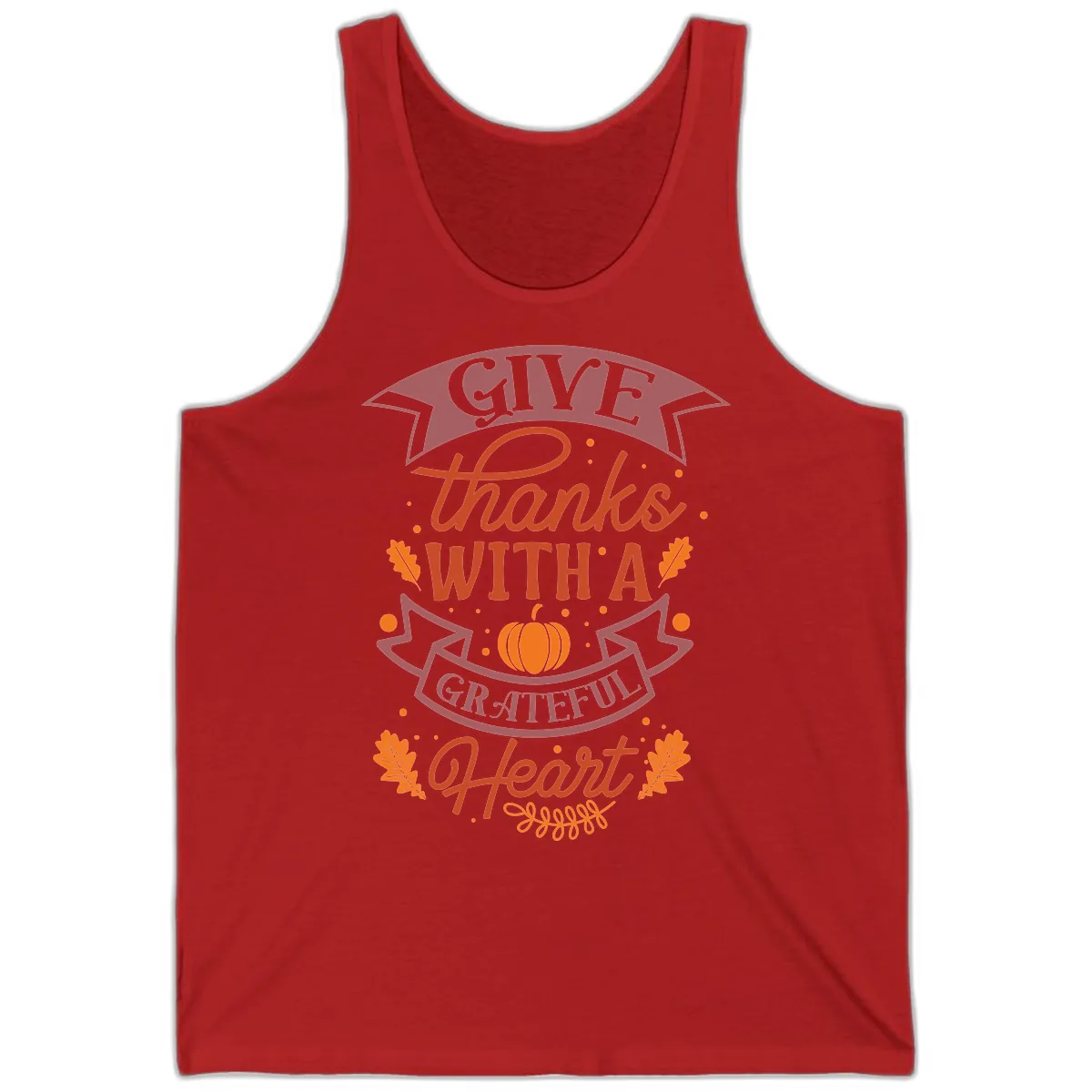 Give Thanks With A Grateful Heart Thanksgiving Tank in Red