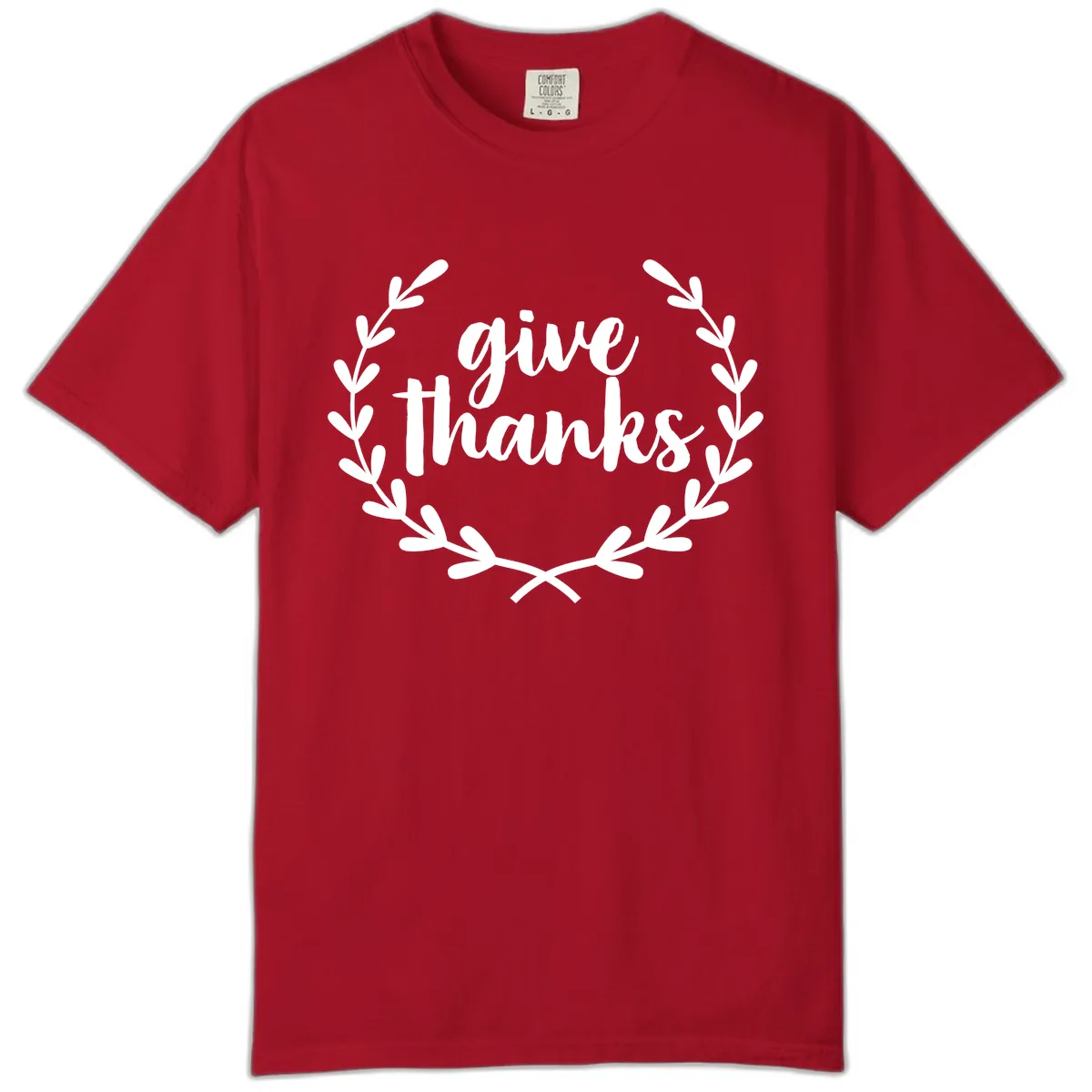 Give Thanks Laurel Wreath Comfort Color in Red