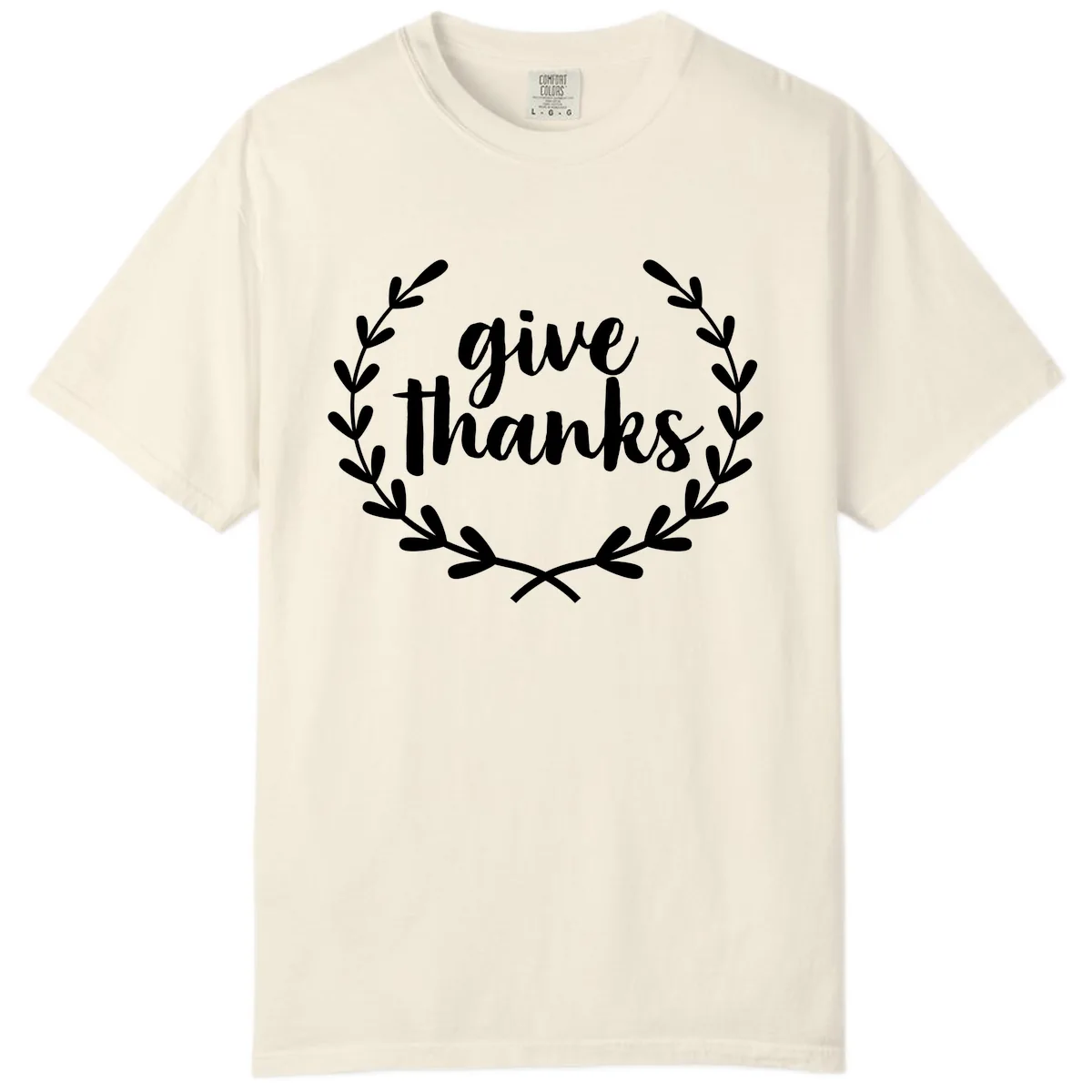 Give Thanks Laurel Wreath Comfort Color in Ivory