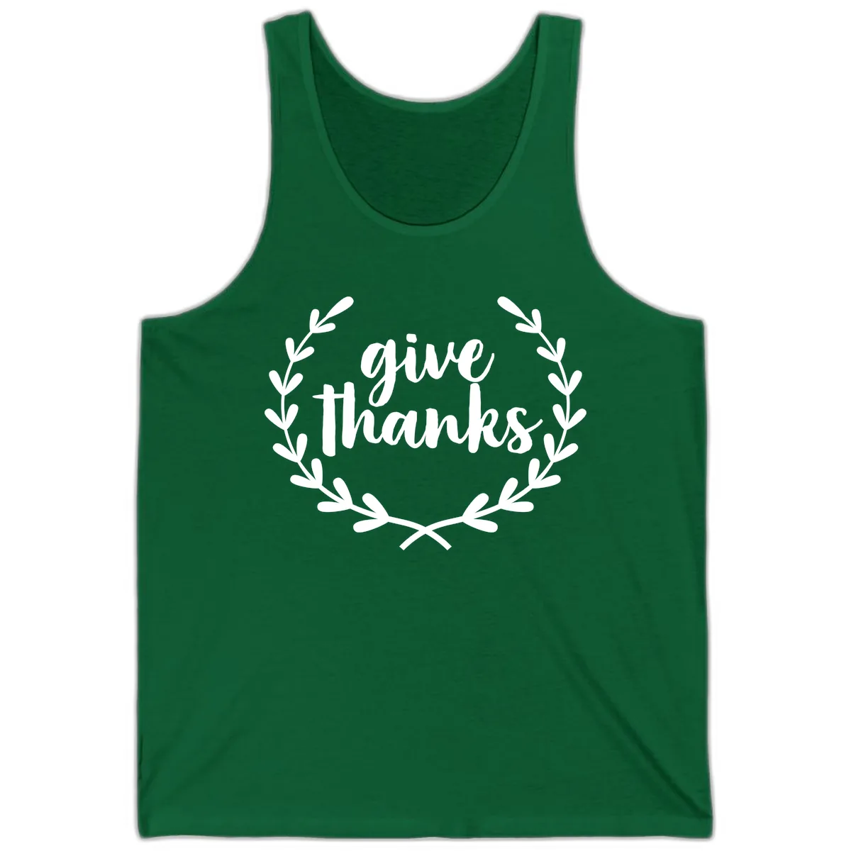 Give Thanks Laurel Wreath Tank in Kelly
