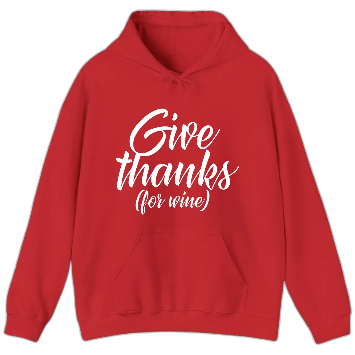 Give Thanks For Wine Typography Hoodie in Red