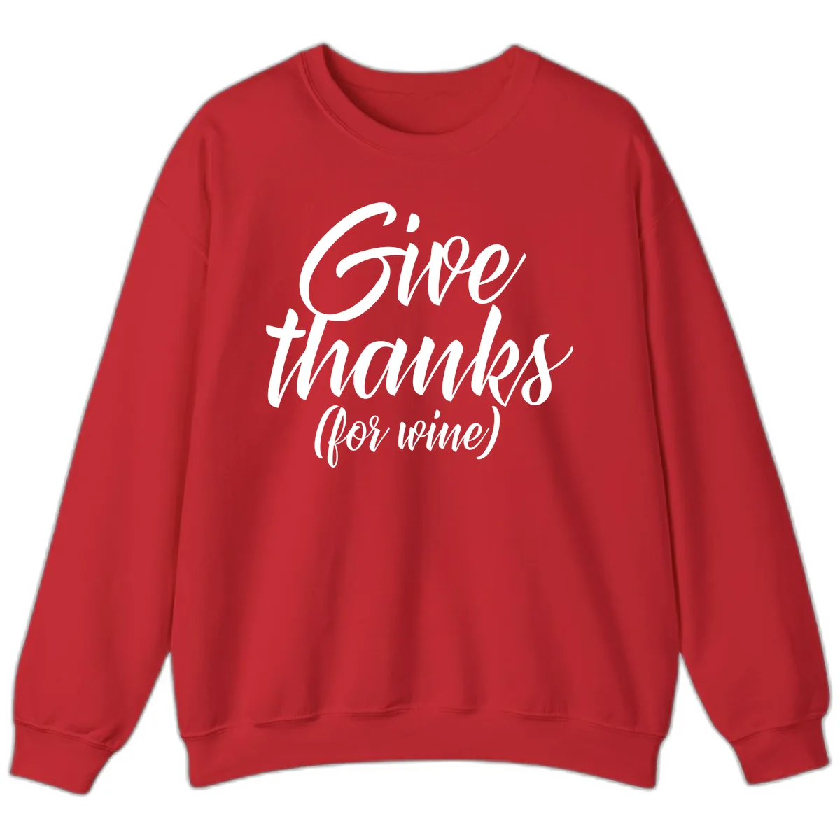 Give Thanks For Wine Typography Sweatshirt in Red