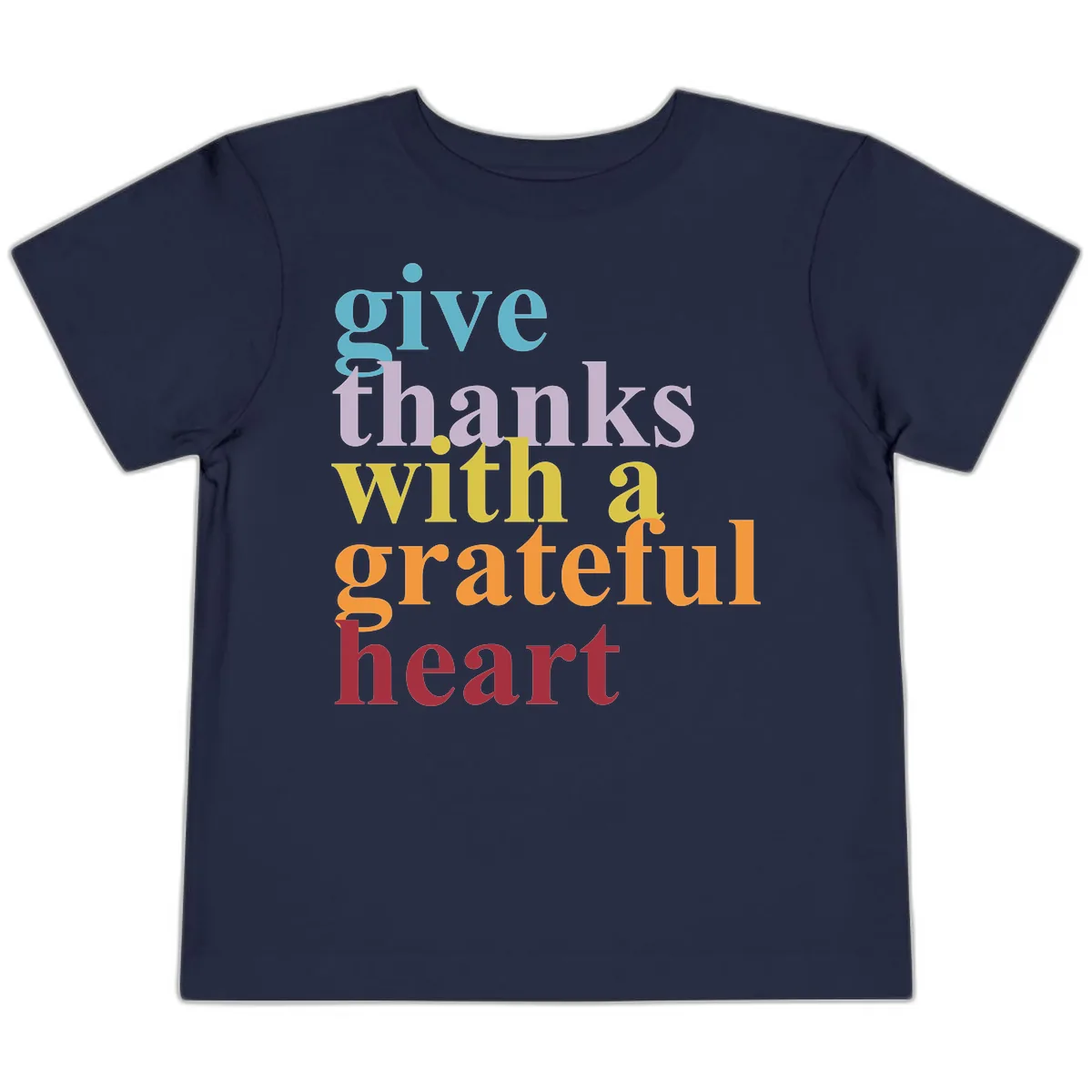 Give Thanks With A Grateful Heart Typography Toddler T-Shirt in Navy