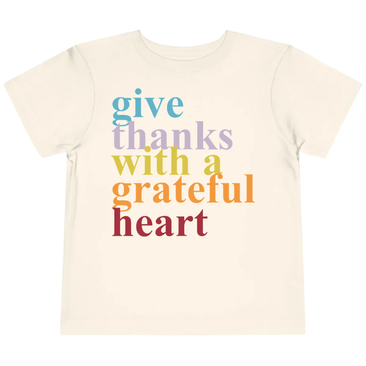 Give Thanks With A Grateful Heart Typography Toddler T-Shirt in Natural