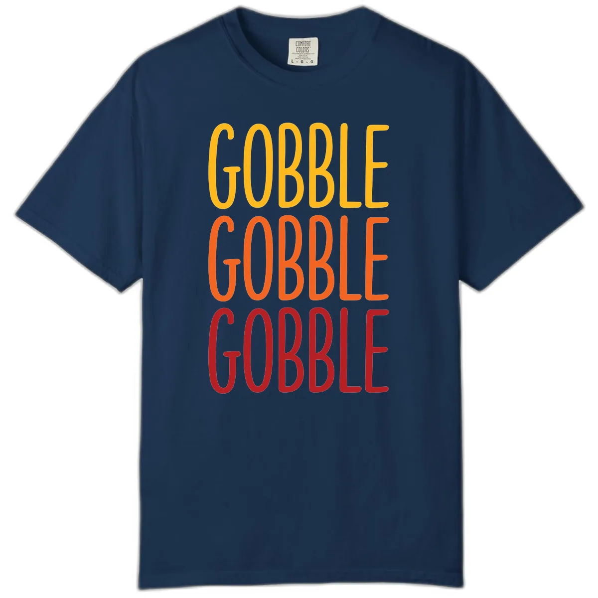 Gobble Gobble Thanksgiving Greeting Comfort Color in Navy