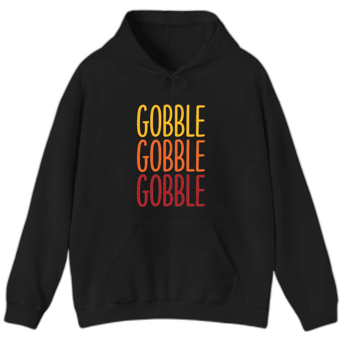 Gobble Gobble Thanksgiving Greeting Hoodie in Black