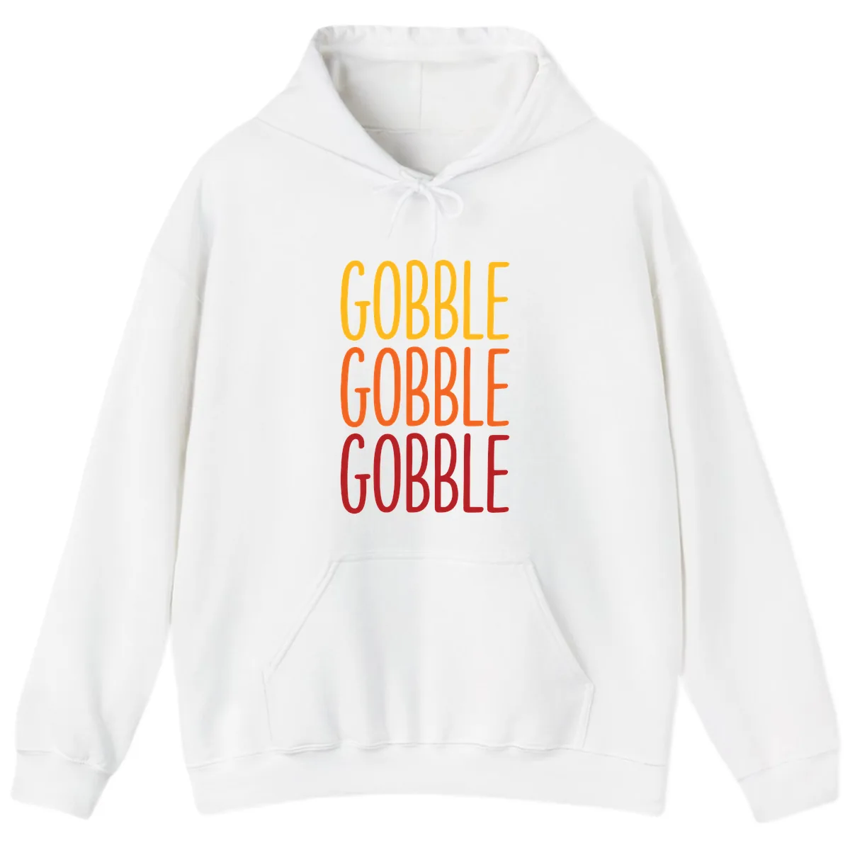 Gobble Gobble Thanksgiving Greeting Hoodie in White