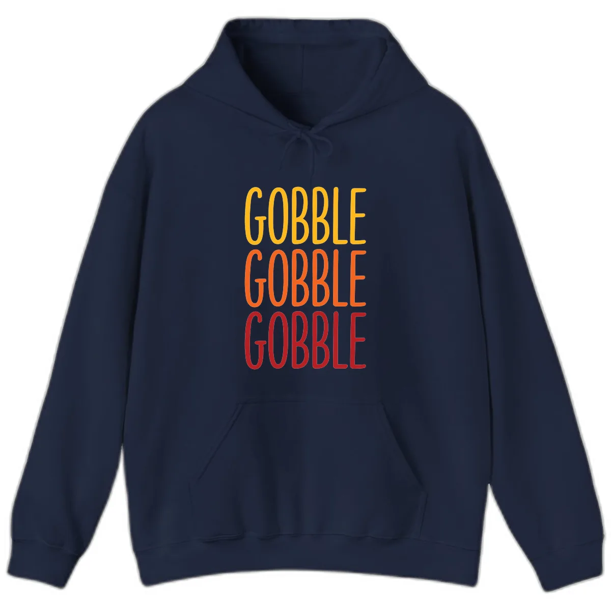 Gobble Gobble Thanksgiving Greeting Hoodie in Navy