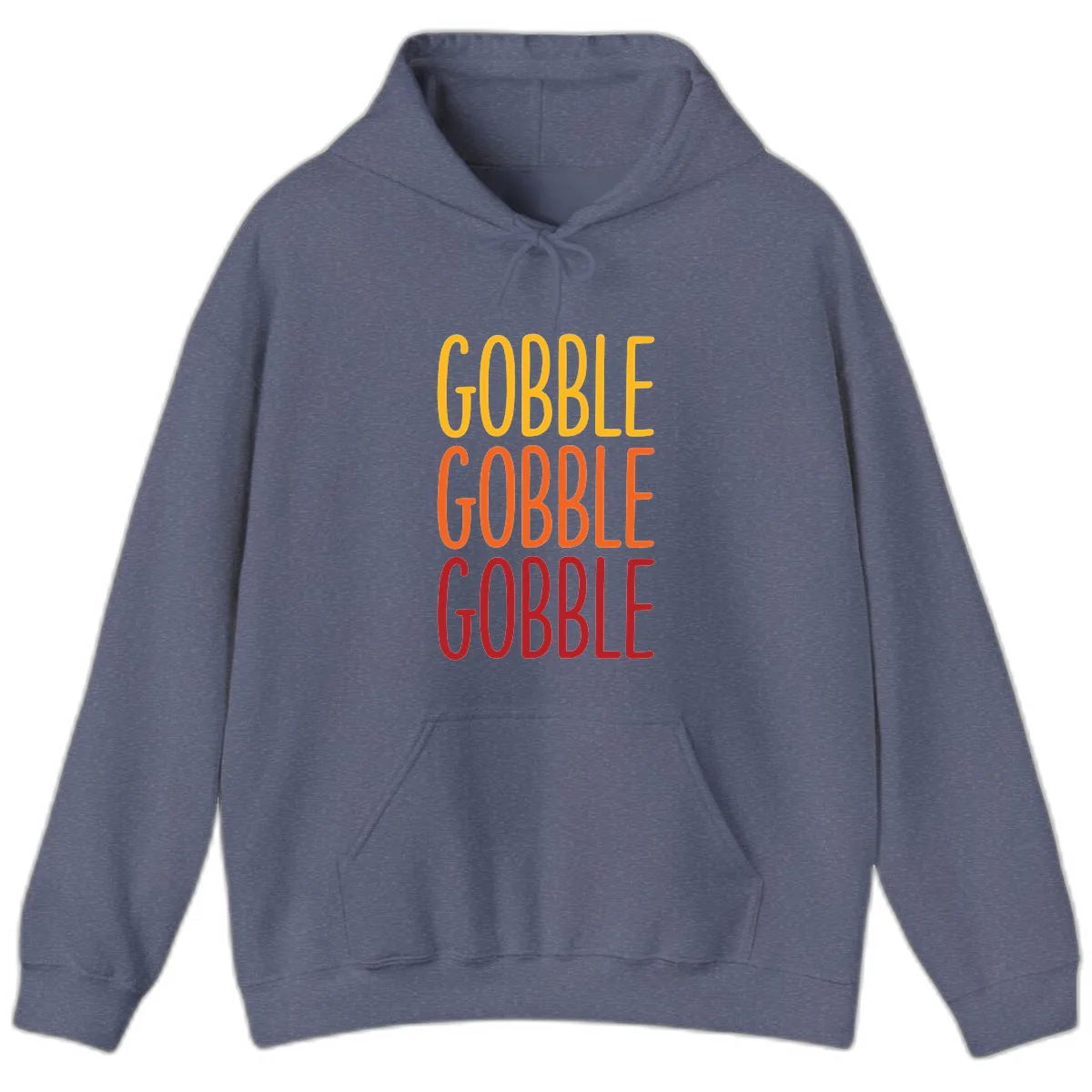 Gobble Gobble Thanksgiving Greeting Hoodie in Heather Navy