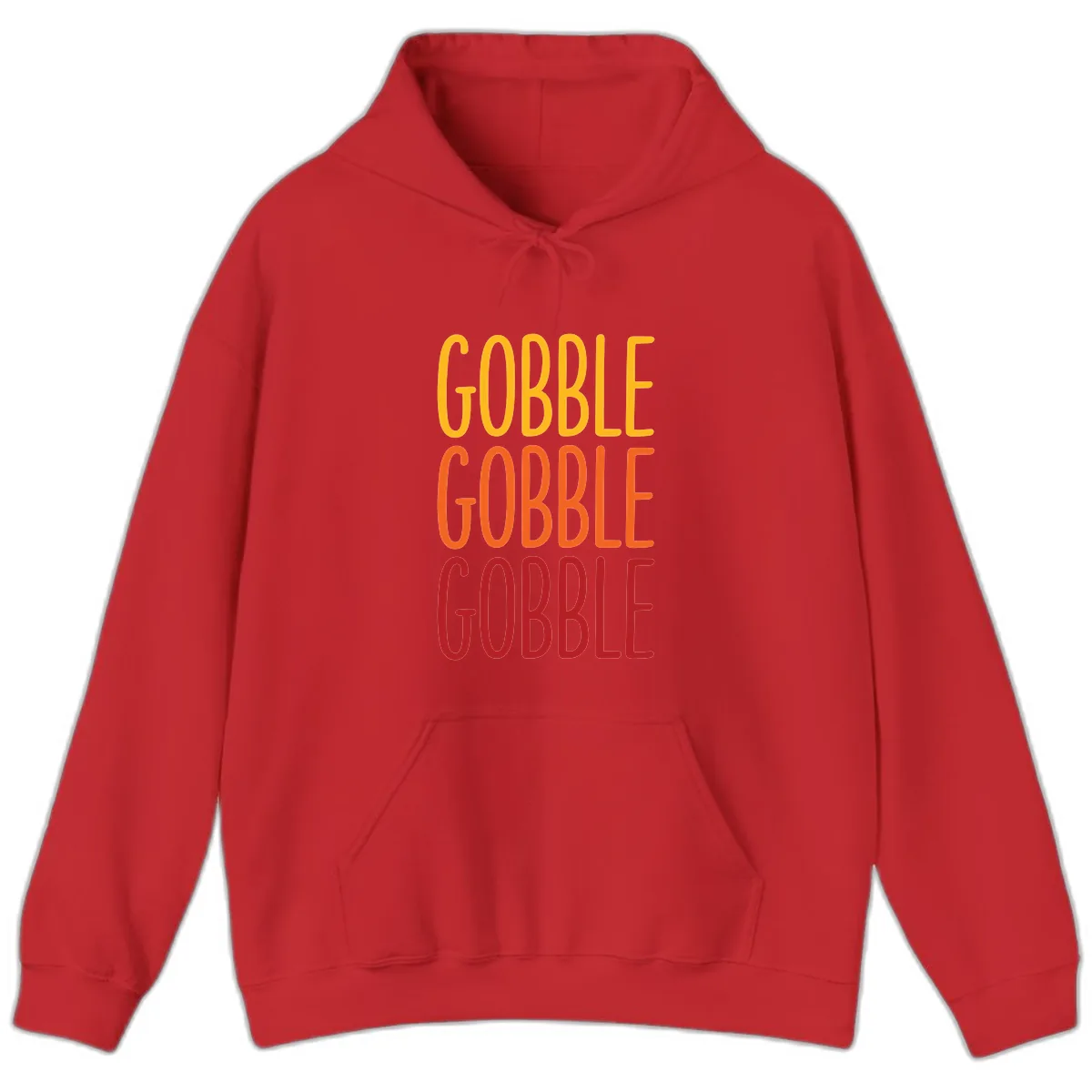 Gobble Gobble Thanksgiving Greeting Hoodie in Red