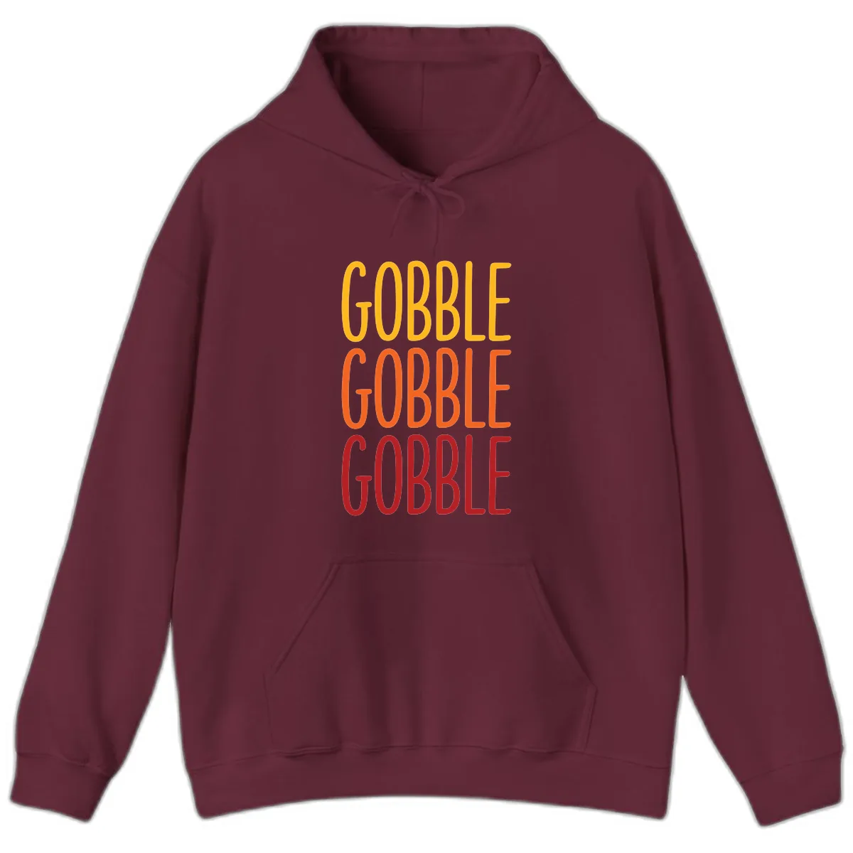 Gobble Gobble Thanksgiving Greeting Hoodie in Maroon