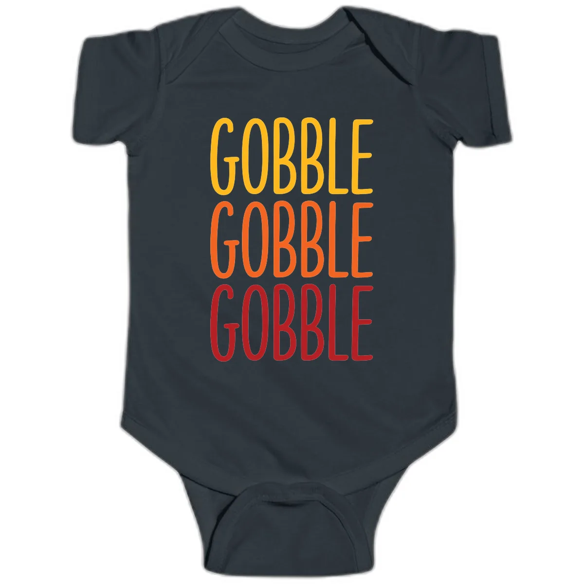 Gobble Gobble Thanksgiving Greeting Baby Onesie in Black