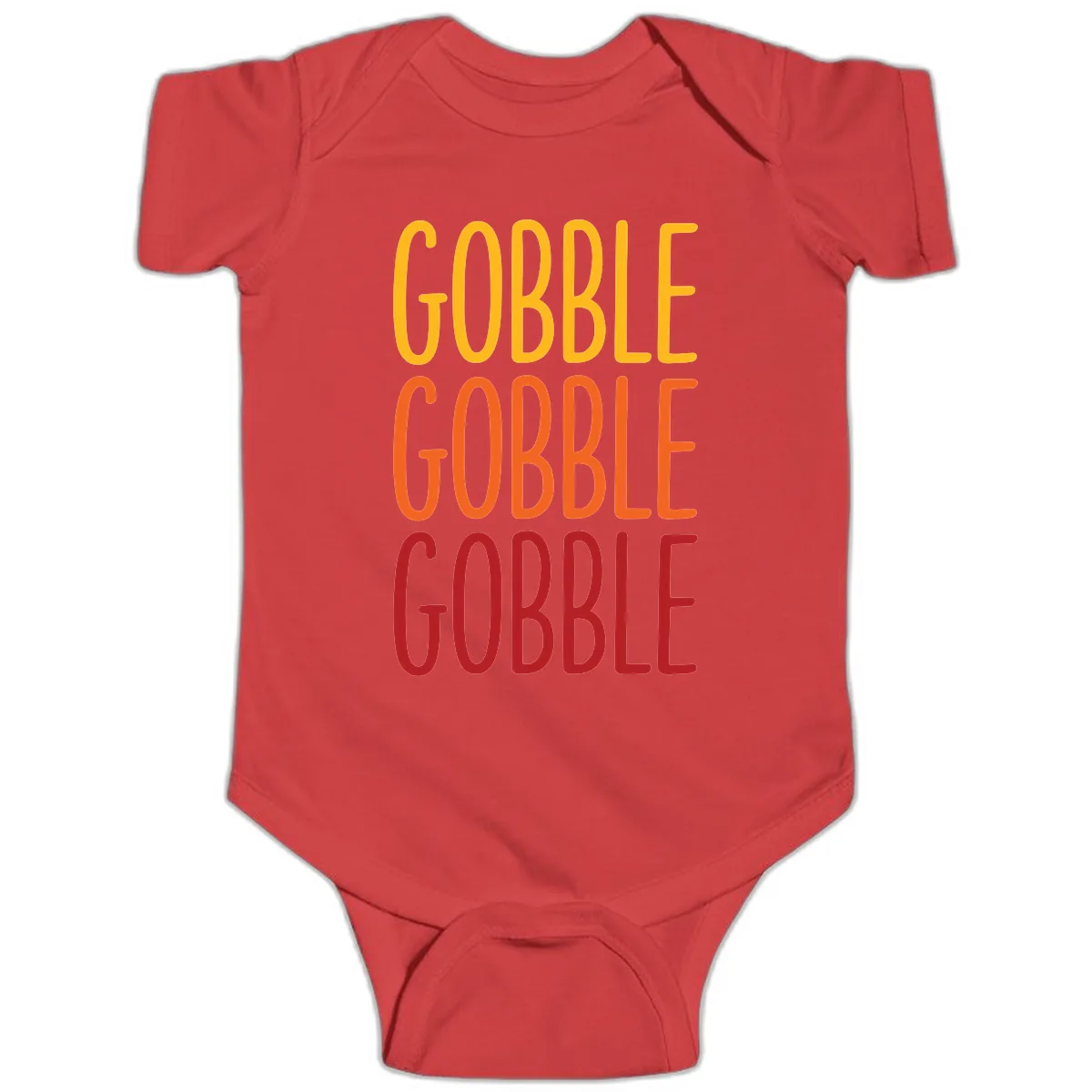 Gobble Gobble Thanksgiving Greeting Baby Onesie in Red