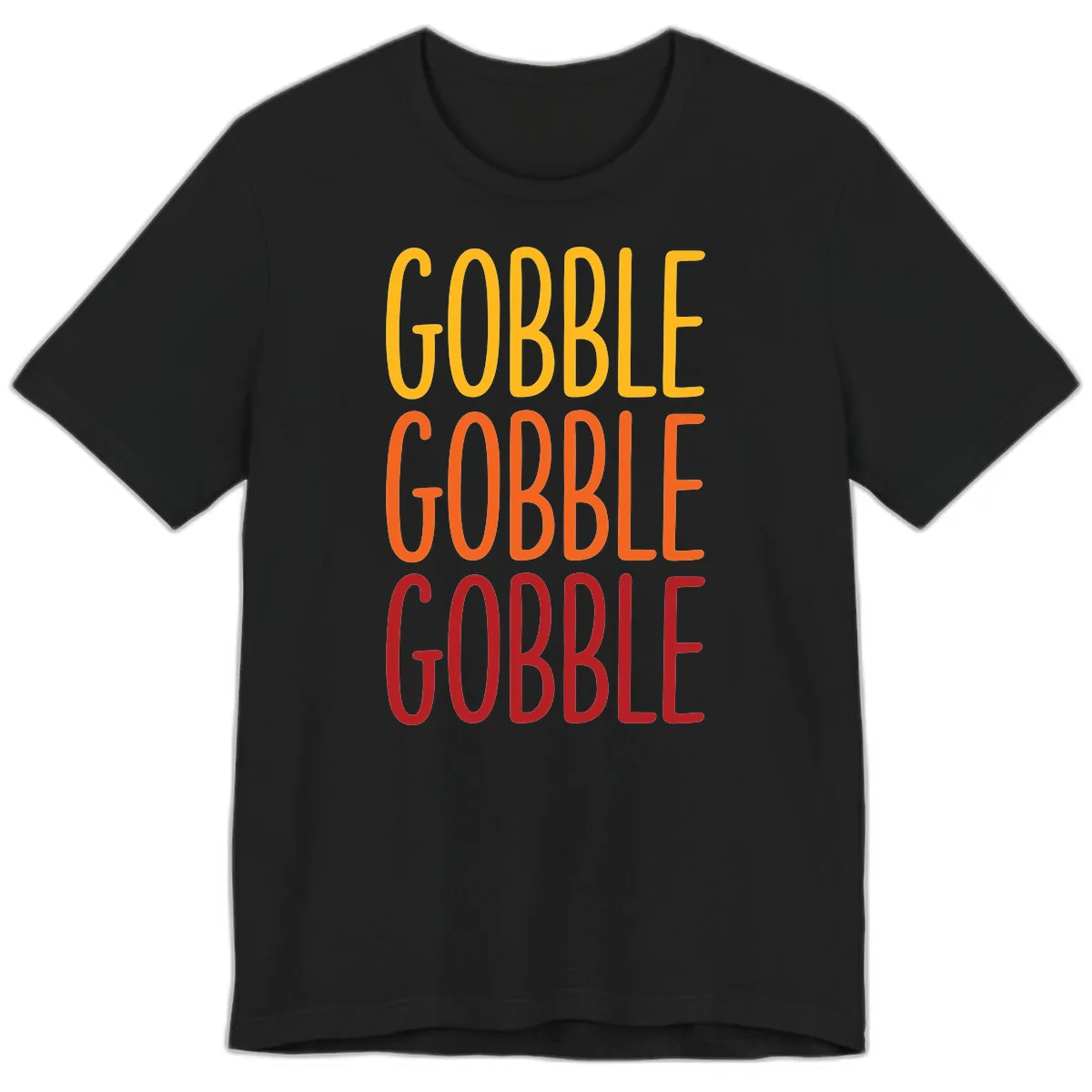 Gobble Gobble Thanksgiving Greeting Premium T-Shirt in Black