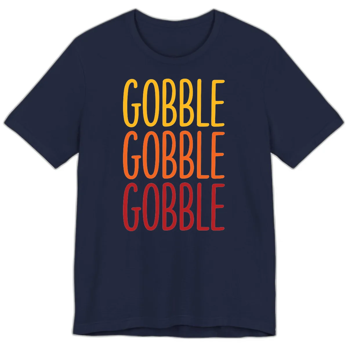 Gobble Gobble Thanksgiving Greeting Premium T-Shirt in Navy