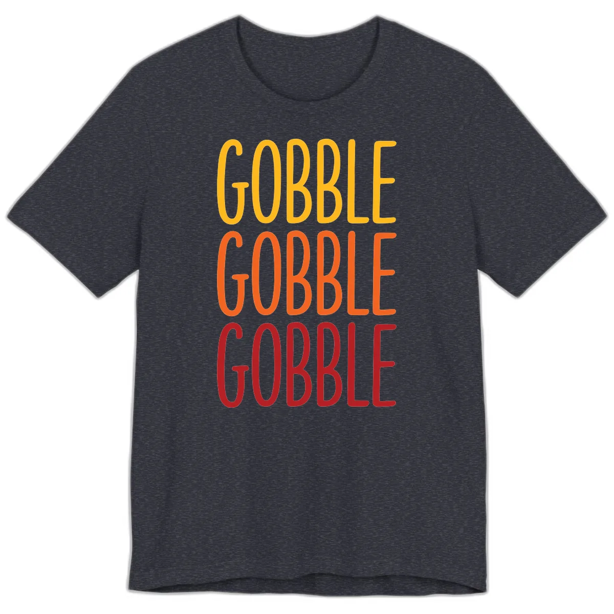 Gobble Gobble Thanksgiving Greeting Premium T-Shirt in Heather Navy