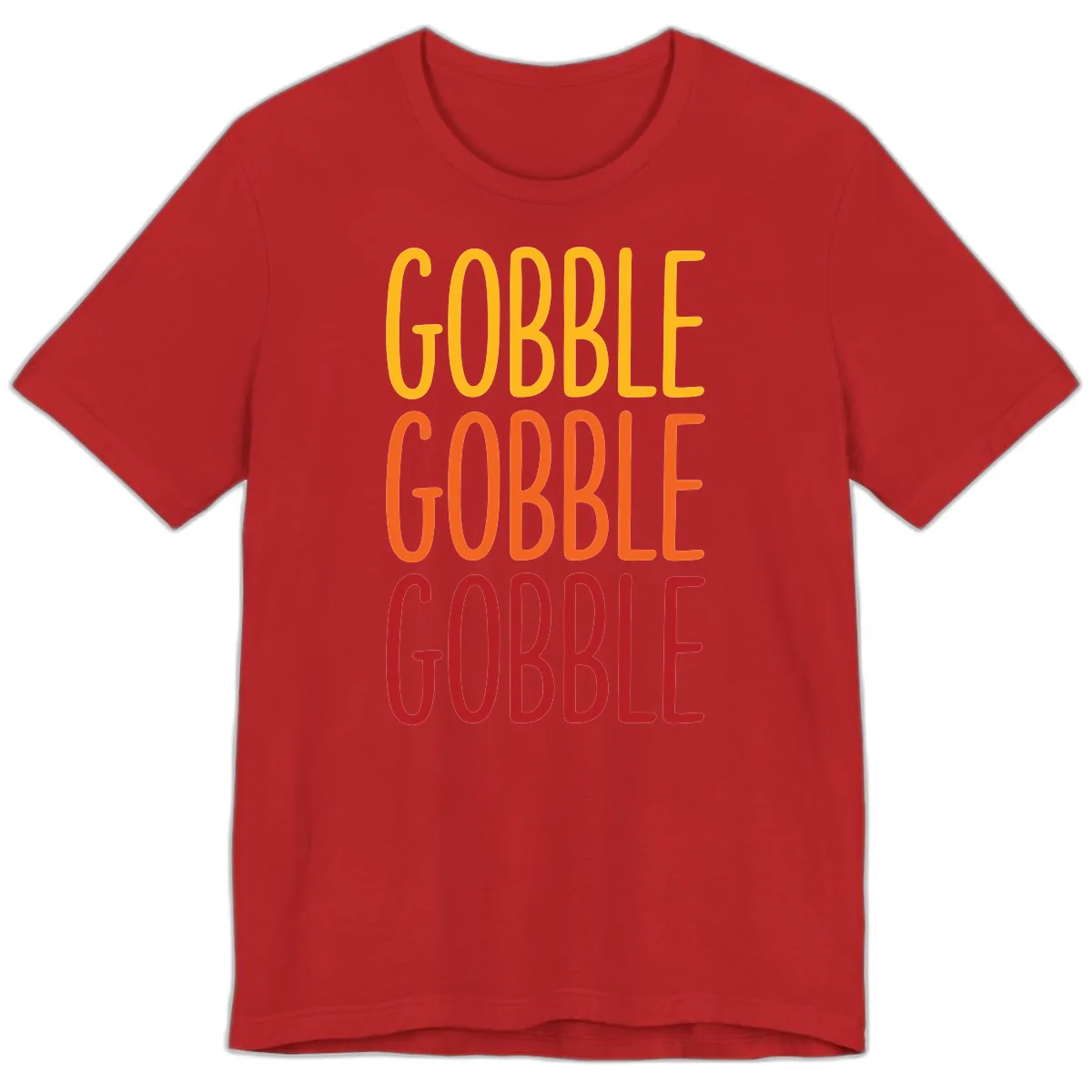 Gobble Gobble Thanksgiving Greeting Premium T-Shirt in Red