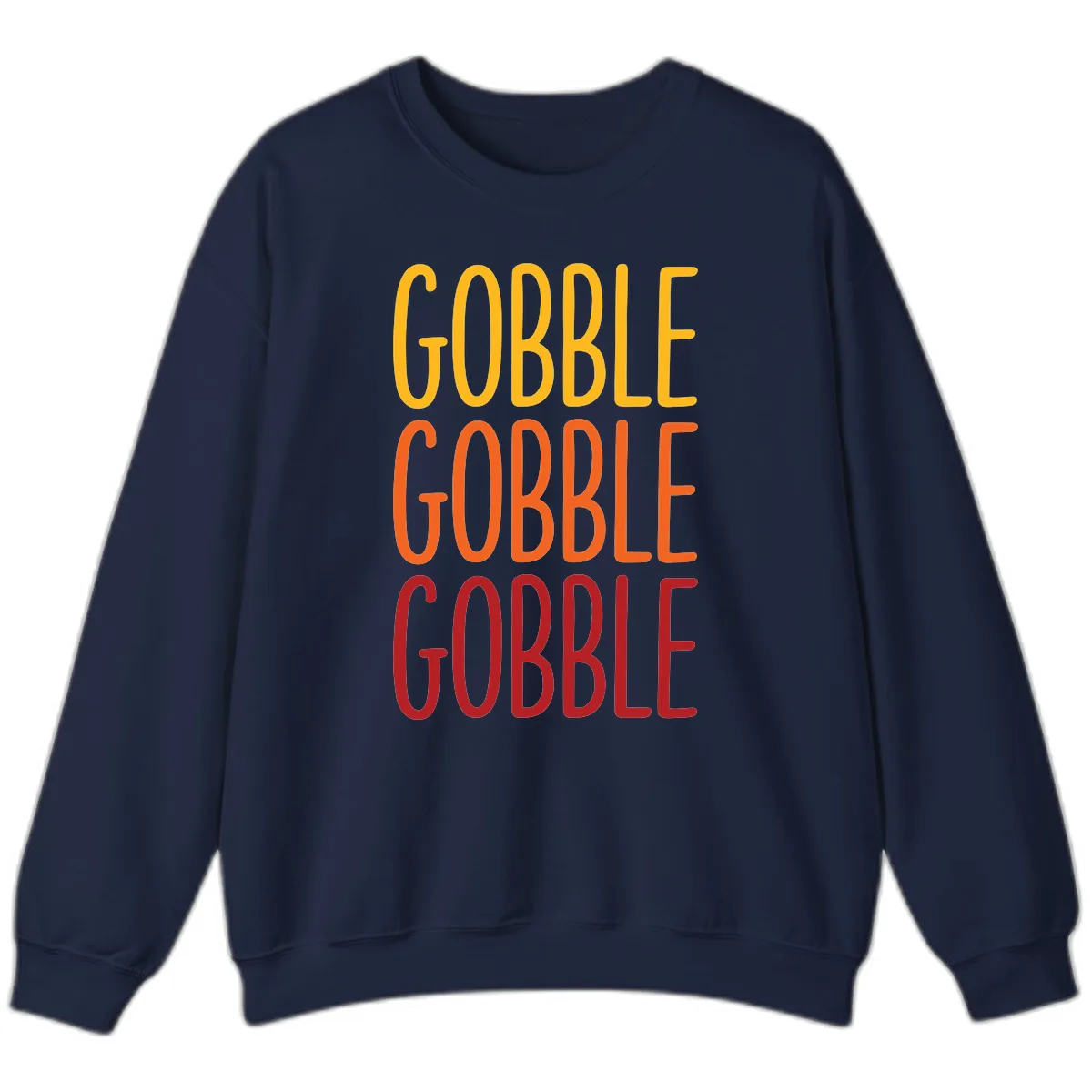 Gobble Gobble Thanksgiving Greeting Sweatshirt in Navy
