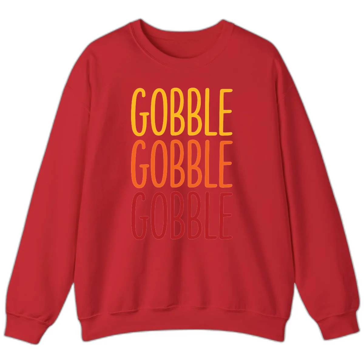 Gobble Gobble Thanksgiving Greeting Sweatshirt in Red