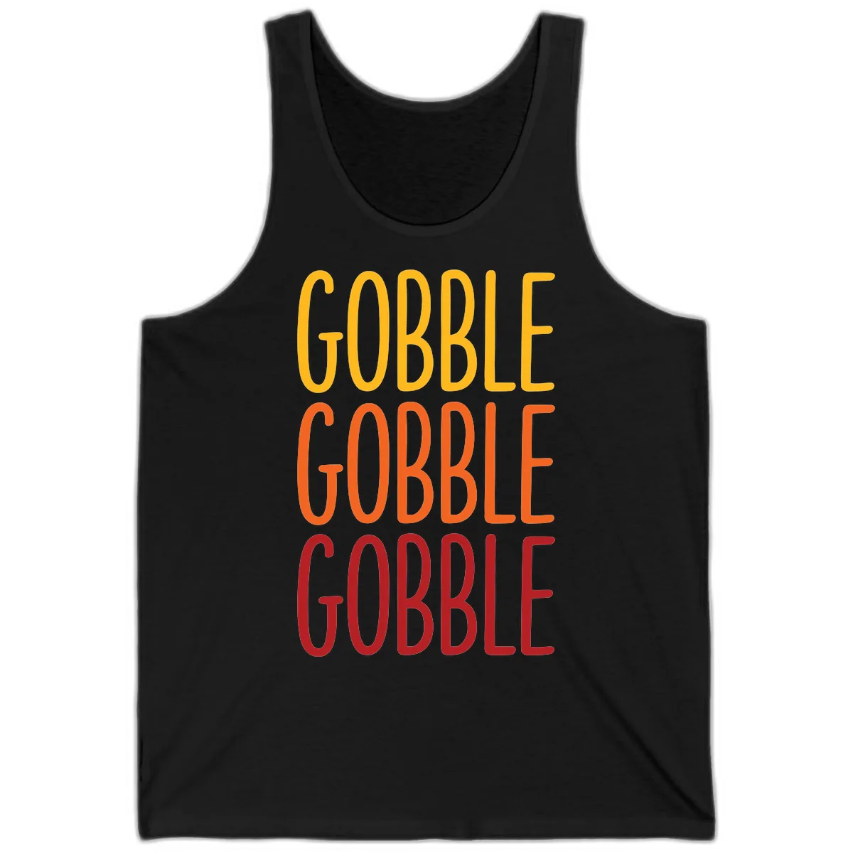 Gobble Gobble Thanksgiving Greeting Tank in Black