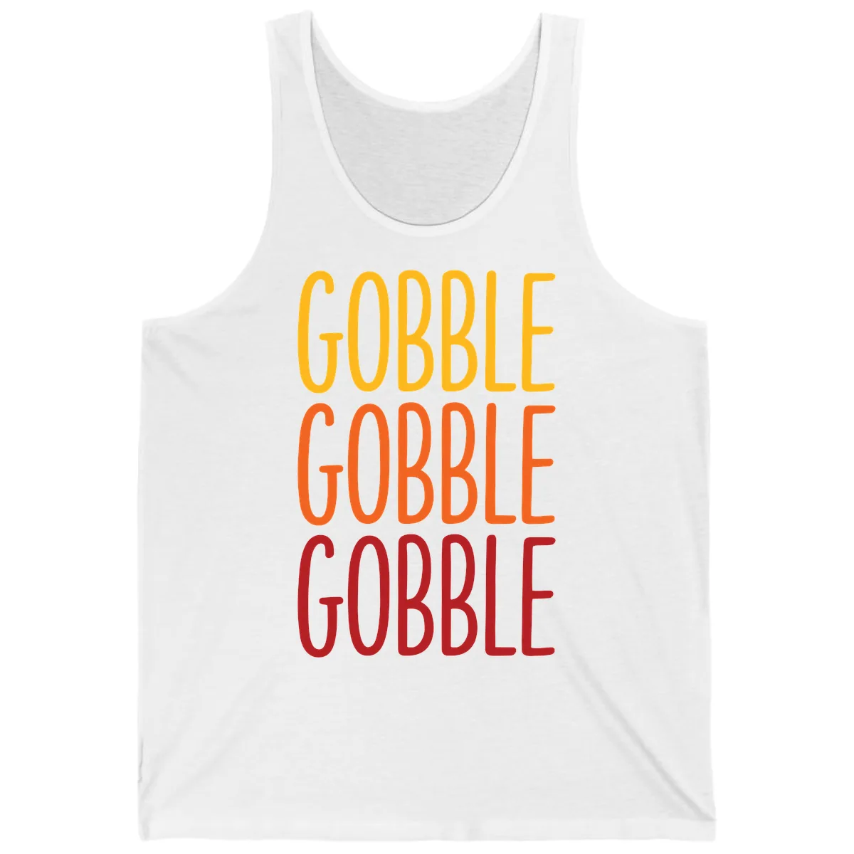 Gobble Gobble Thanksgiving Greeting Tank in White
