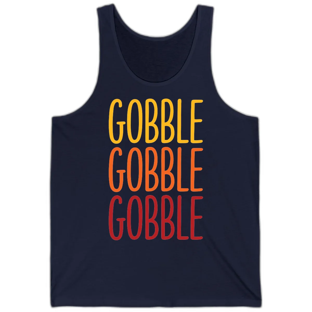 Gobble Gobble Thanksgiving Greeting Tank in Navy
