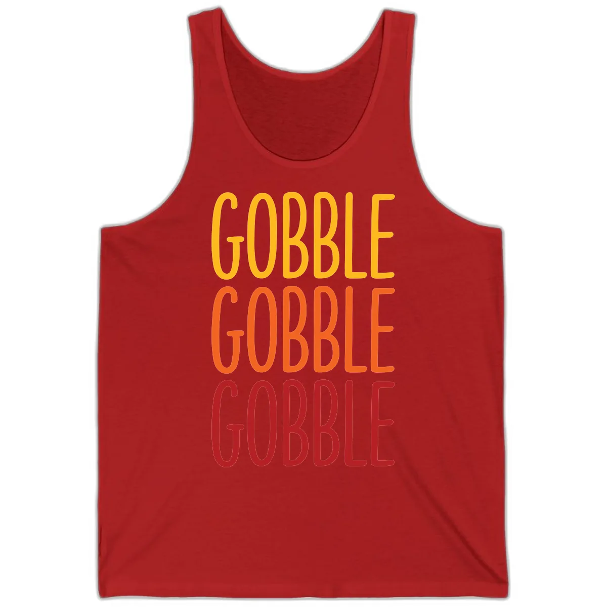 Gobble Gobble Thanksgiving Greeting Tank in Red