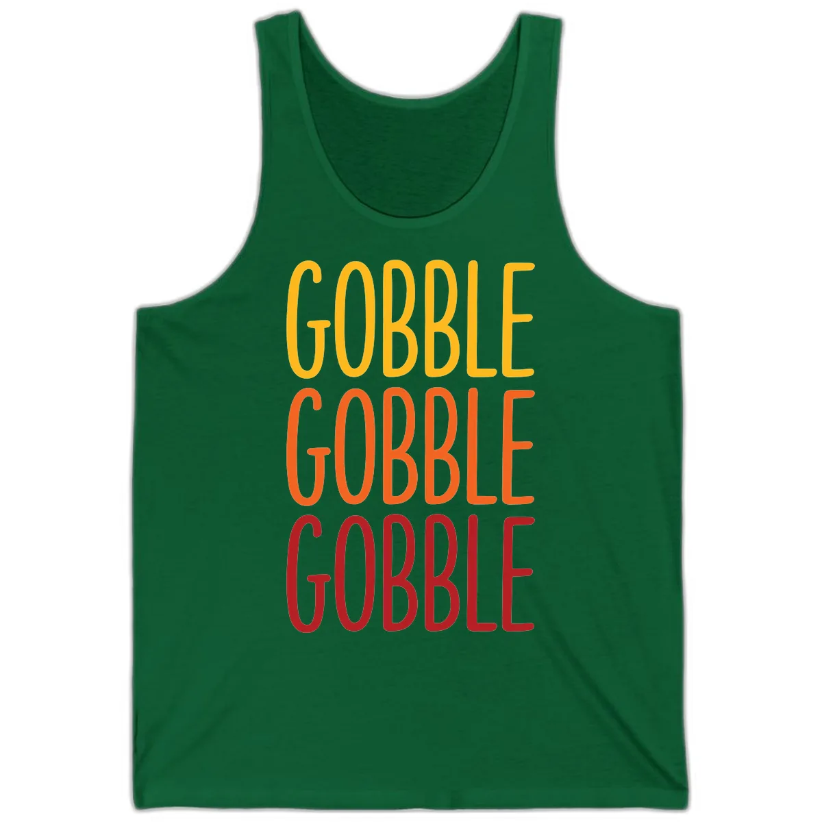 Gobble Gobble Thanksgiving Greeting Tank in Kelly