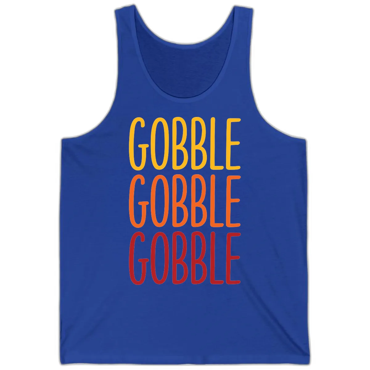 Gobble Gobble Thanksgiving Greeting Tank in True Royal