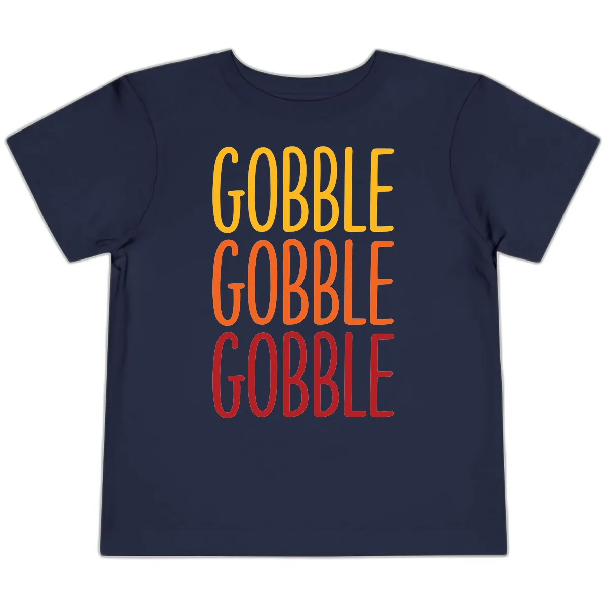 Gobble Gobble Thanksgiving Greeting Toddler T-Shirt in Navy