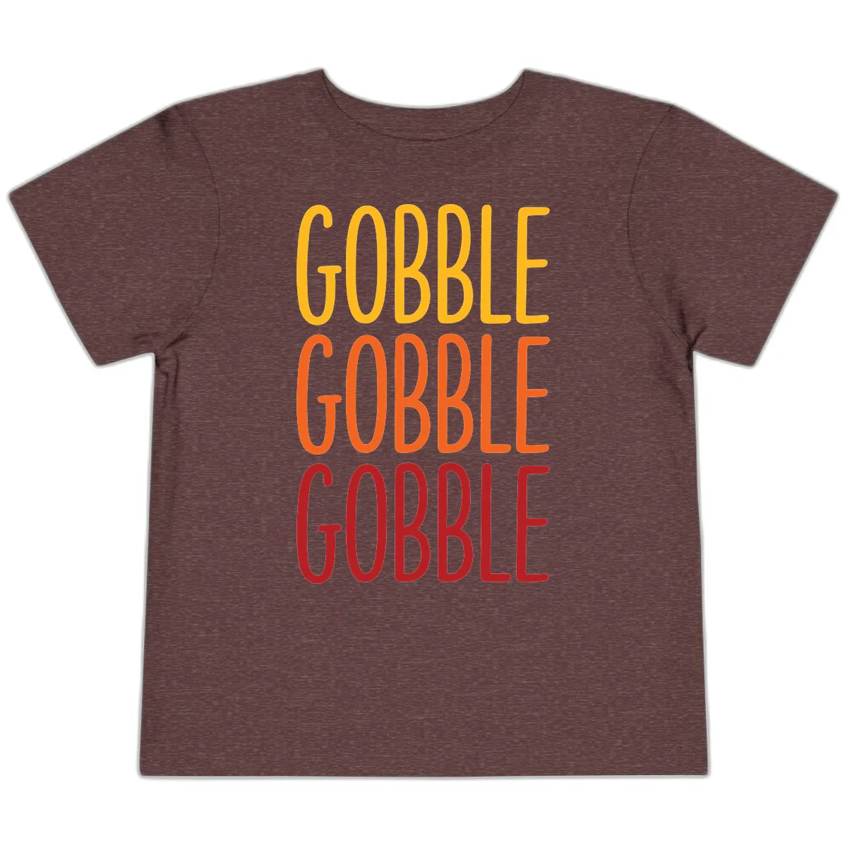 Gobble Gobble Thanksgiving Greeting Toddler T-Shirt in Heather Maroon