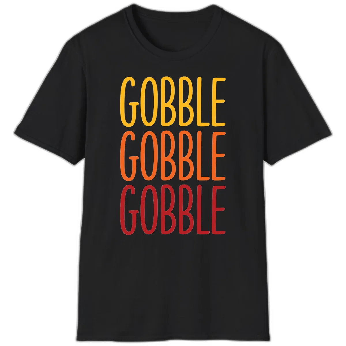 Gobble Gobble Thanksgiving Greeting T-Shirt in Black