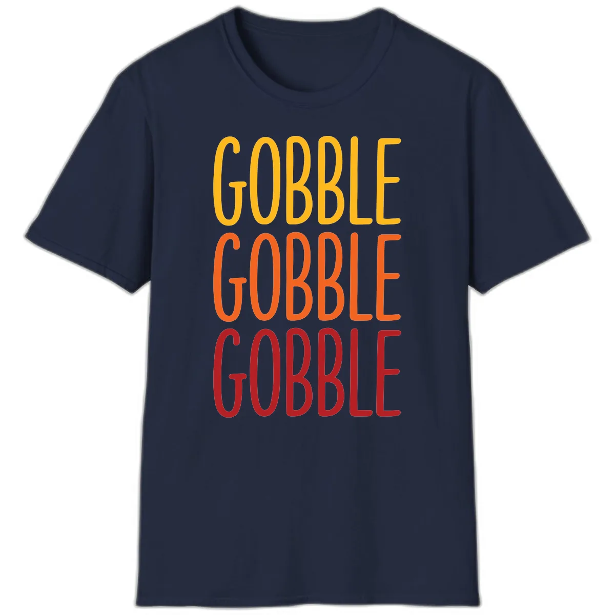 Gobble Gobble Thanksgiving Greeting T-Shirt in Navy