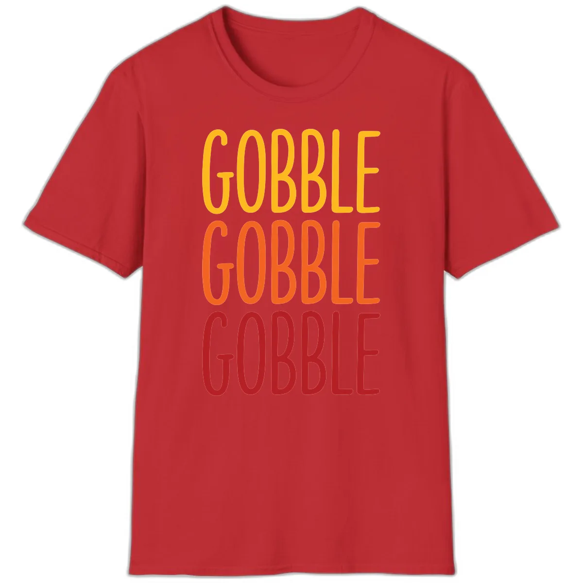 Gobble Gobble Thanksgiving Greeting T-Shirt in Red