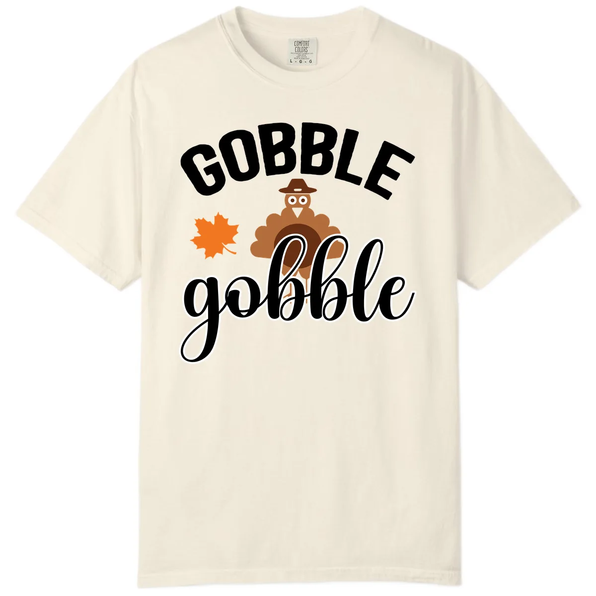 Gobble Gobble Turkey Thanksgiving Design Comfort Color in Ivory