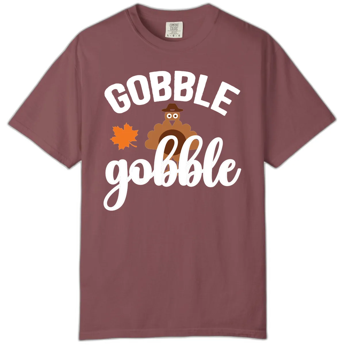 Gobble Gobble Turkey Thanksgiving Design Comfort Color in Brick