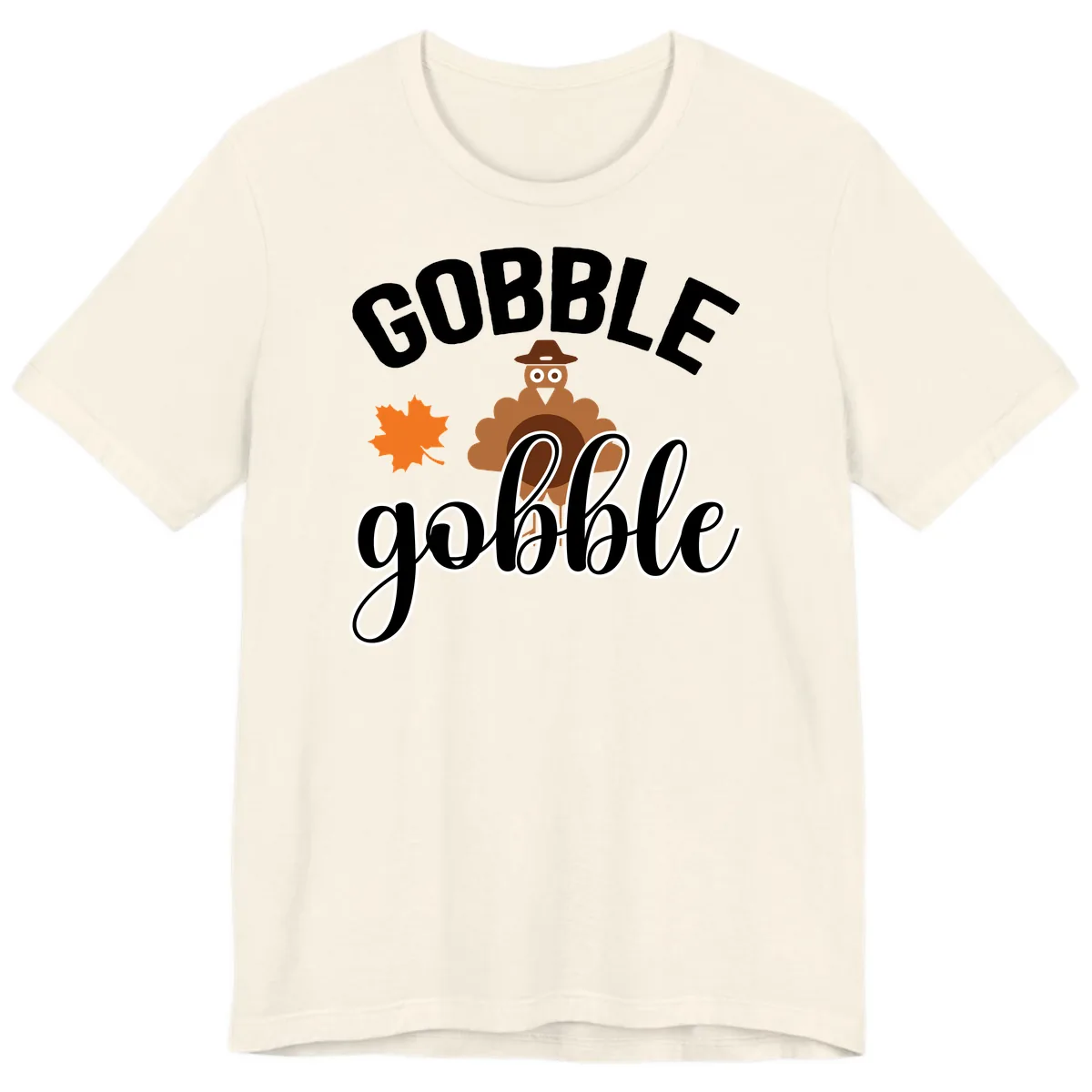 Gobble Gobble Turkey Thanksgiving Design Premium T-Shirt in Natural
