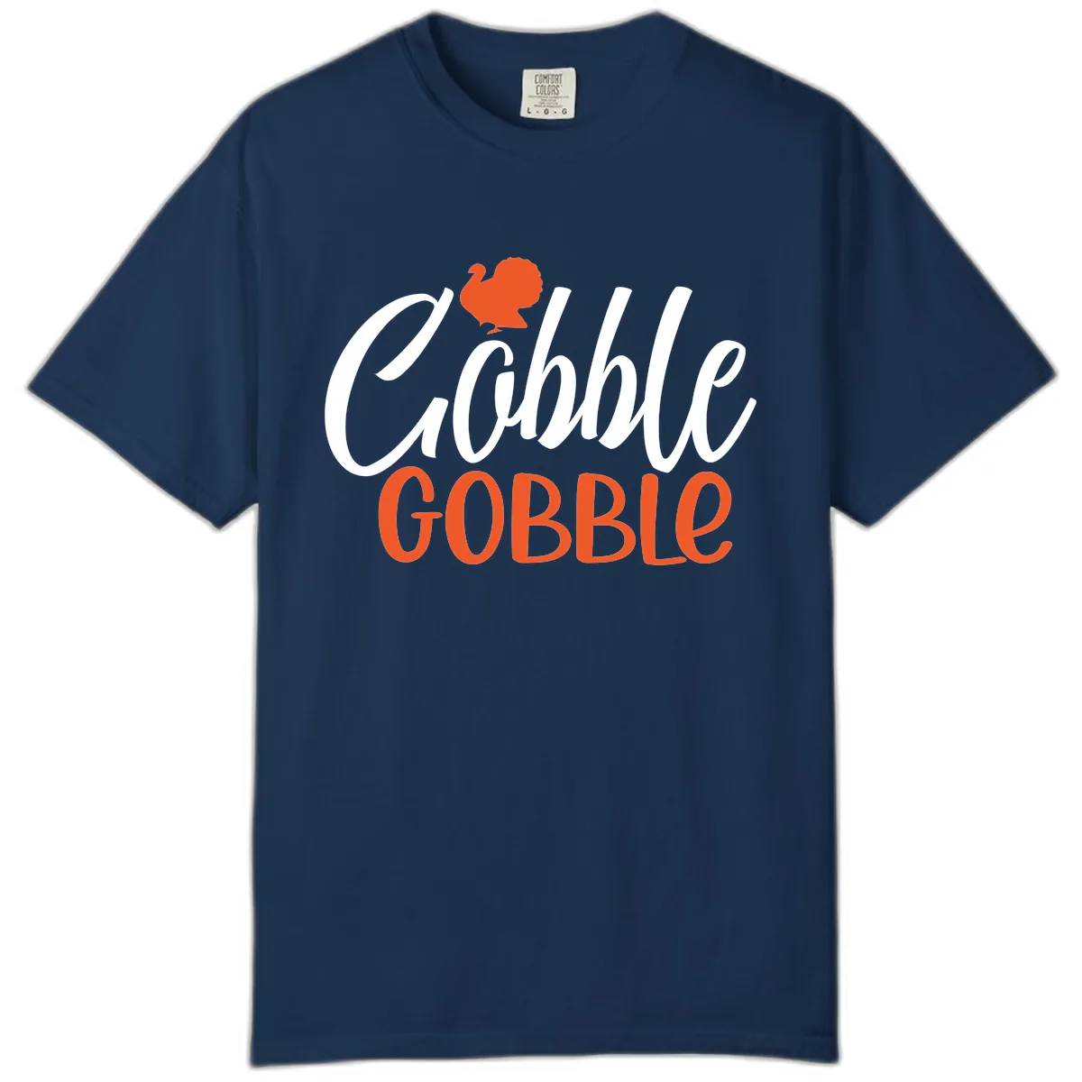 Gobble Gobble Turkey Thanksgiving Design Comfort Color in Navy