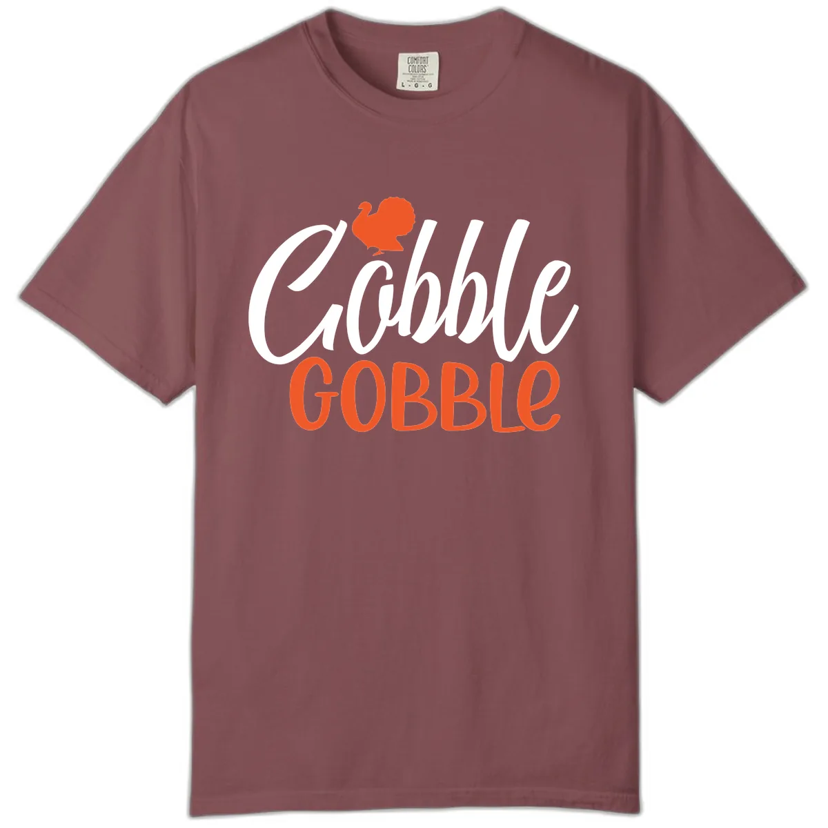 Gobble Gobble Turkey Thanksgiving Design Comfort Color in Brick