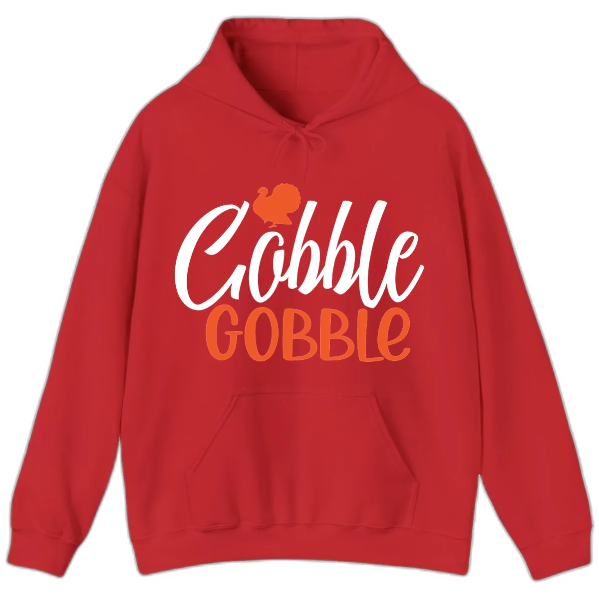 Gobble Gobble Turkey Thanksgiving Design Hoodie in Red