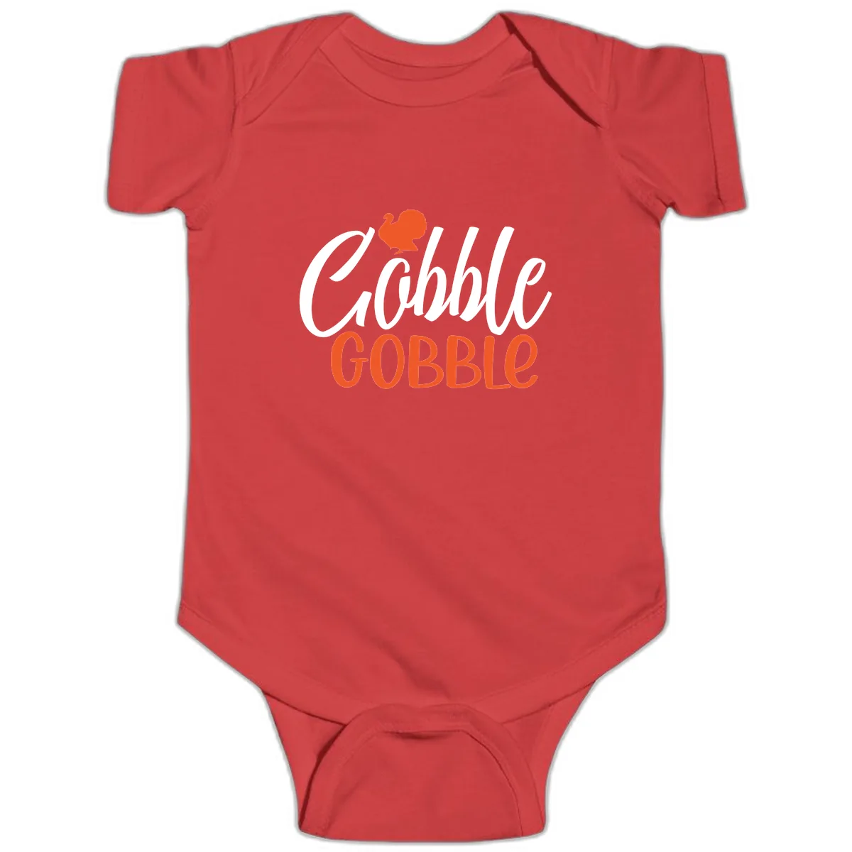Gobble Gobble Turkey Thanksgiving Design Baby Onesie in Red