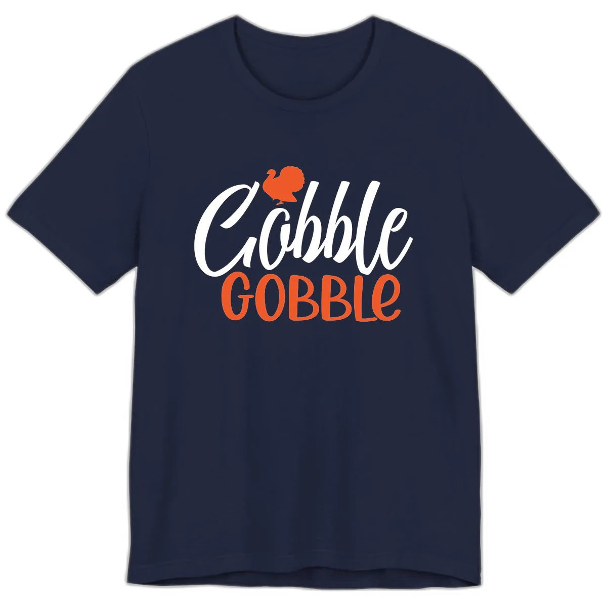 Gobble Gobble Turkey Thanksgiving Design Premium T-Shirt in Navy