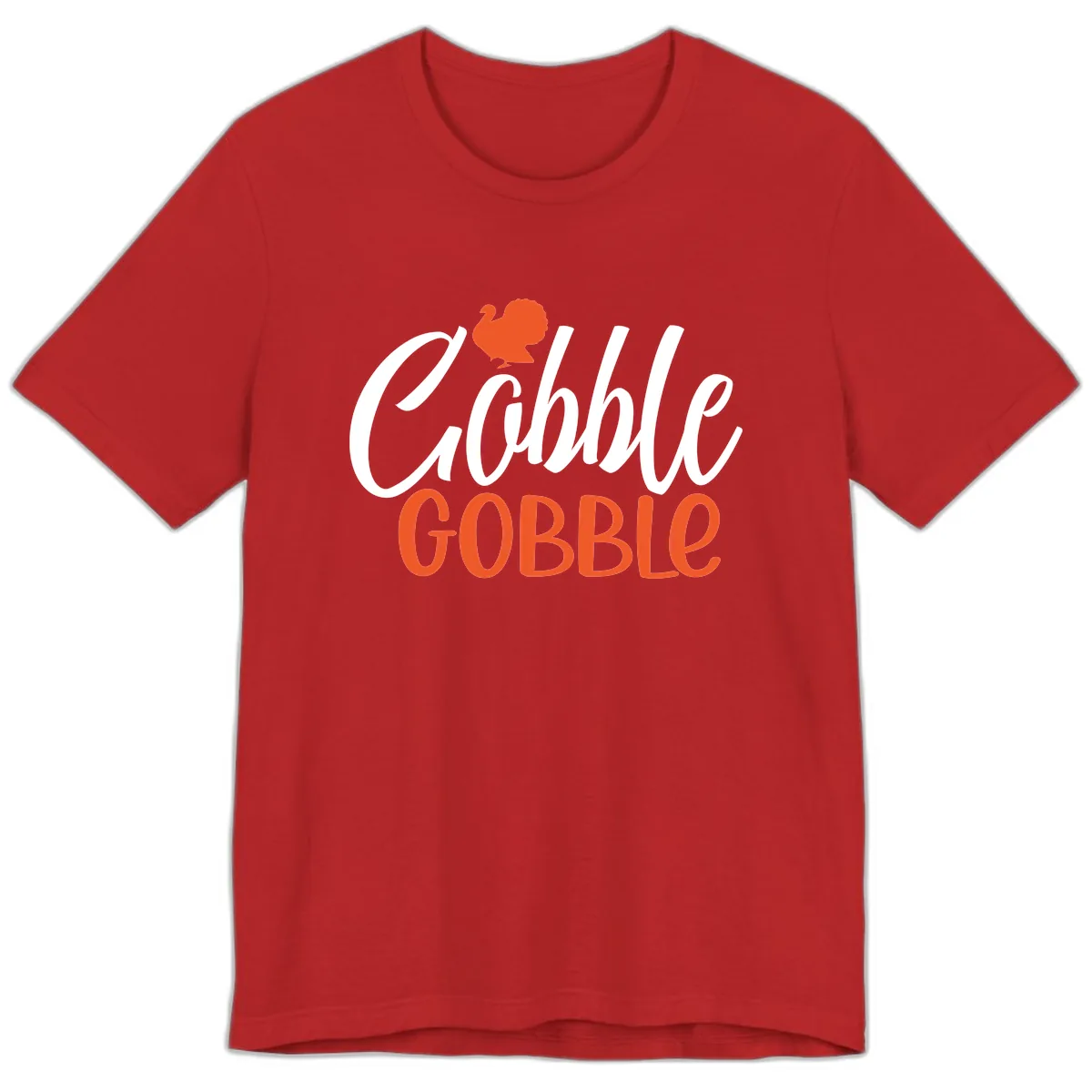 Gobble Gobble Turkey Thanksgiving Design Premium T-Shirt in Red