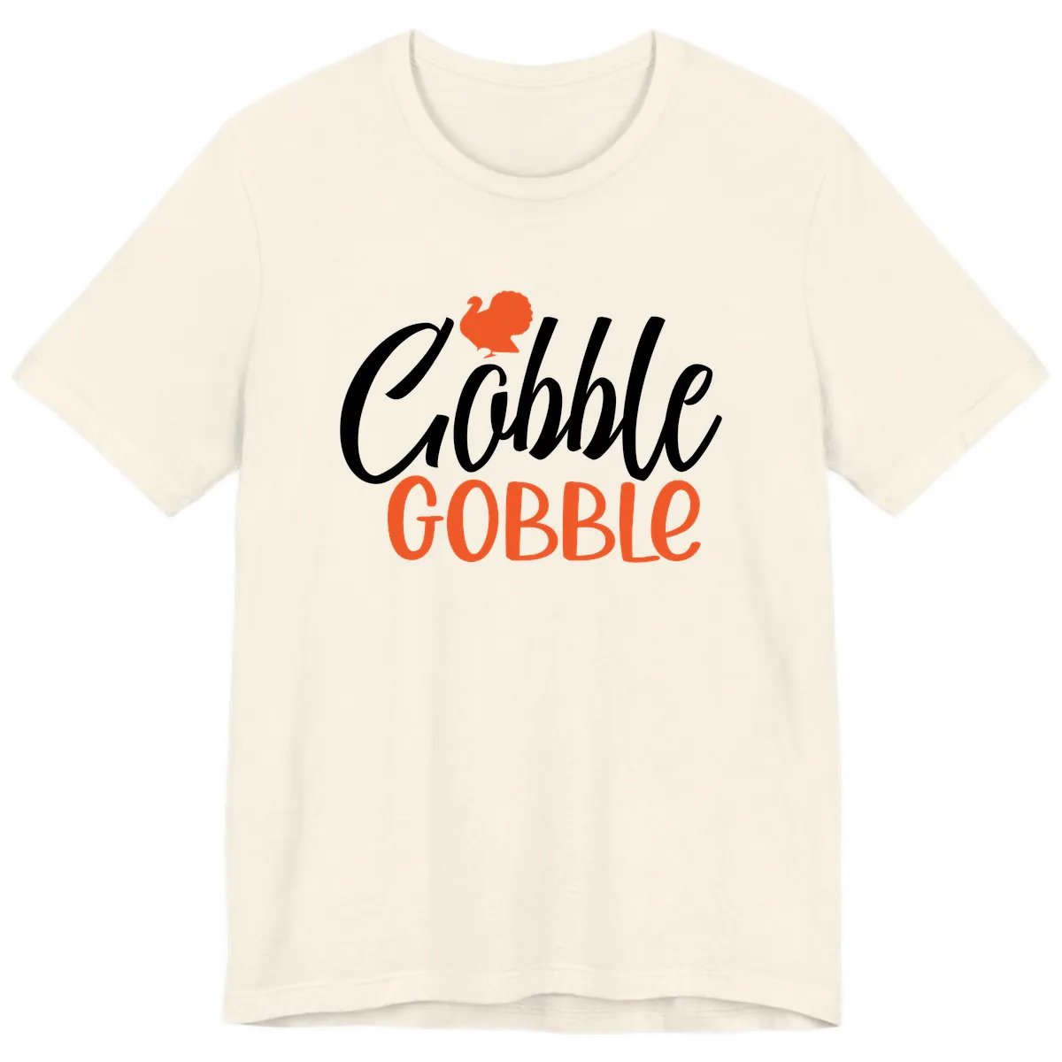 Gobble Gobble Turkey Thanksgiving Design Premium T-Shirt in Natural
